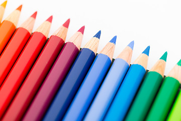 Image showing Colourful pencil on white background