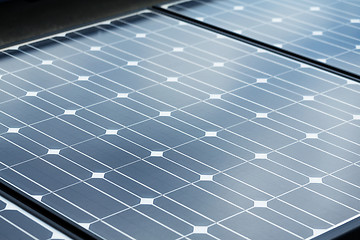 Image showing Solar panel cell texture close up