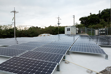 Image showing Solar power energy panel on roof top