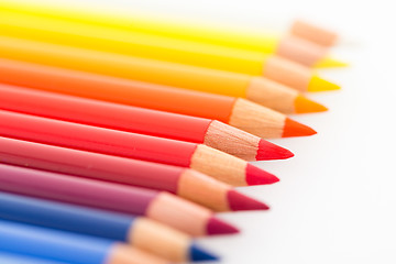 Image showing Group of Colour pencil isolated on white