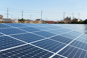 Image showing Solar panel and power distribute line