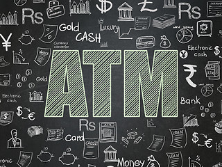 Image showing Currency concept: ATM on School Board background
