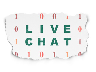Image showing Web design concept: Live Chat on Torn Paper background