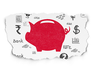 Image showing Banking concept: Money Box on Torn Paper background