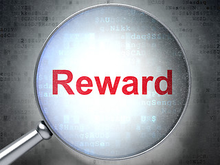 Image showing Business concept: Reward with optical glass