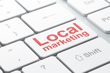 Image showing Advertising concept: Local Marketing on computer keyboard background