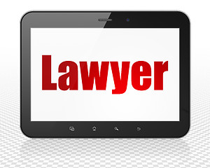 Image showing Law concept: Tablet Pc Computer with Lawyer on display