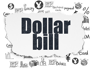 Image showing Money concept: Dollar Bill on Torn Paper background