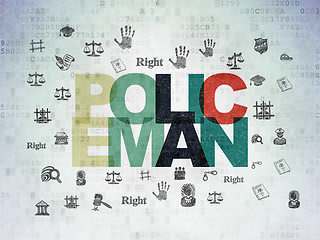 Image showing Law concept: Policeman on Digital Paper background