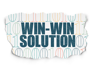 Image showing Business concept: Win-win Solution on Torn Paper background