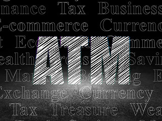 Image showing Money concept: ATM in grunge dark room