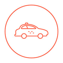 Image showing Taxi car line icon.