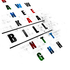 Image showing Money concept: Bill in Crossword Puzzle