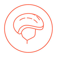 Image showing Bicycle helmet line icon.