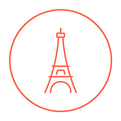 Image showing Eiffel Tower line icon.