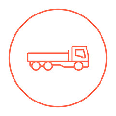 Image showing Dump truck line icon.