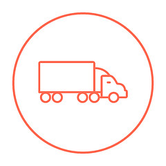 Image showing Delivery truck line icon.