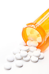 Image showing pills with bottle on white