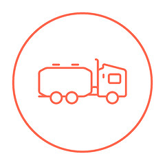 Image showing Truck liquid cargo line icon.