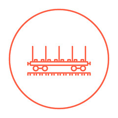 Image showing Cargo wagon line icon.