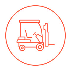 Image showing Forklift line icon.