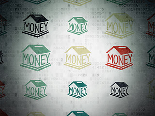 Image showing Money concept: Money Box icons on Digital Paper background