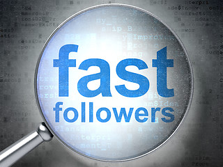 Image showing Business concept: Fast Followers with optical glass