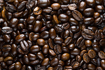 Image showing Coffee beans closeup background