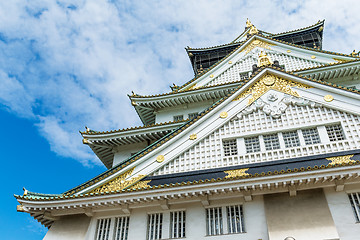 Image showing Osaka castle with blue sky