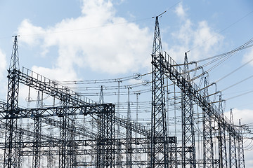 Image showing Electric substation with transformers