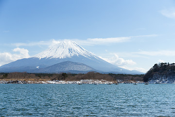 Image showing Lake Shoji and Fuji