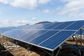 Image showing Solar panel with sunshine