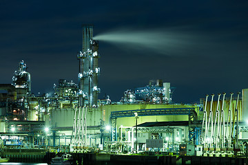 Image showing Industrial Factory at night