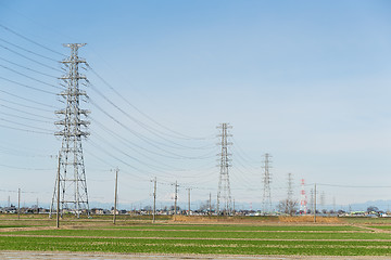 Image showing Power tower in countryside