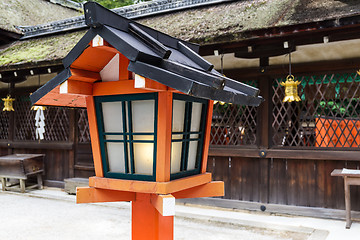 Image showing Red lantern in japanese temple