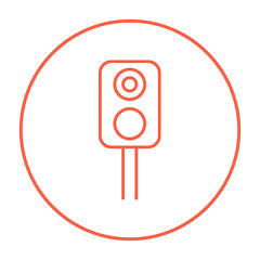 Image showing Railway traffic light line icon.