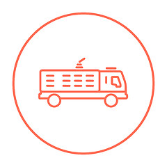 Image showing Fire truck line icon.