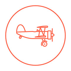 Image showing Propeller plane line icon.