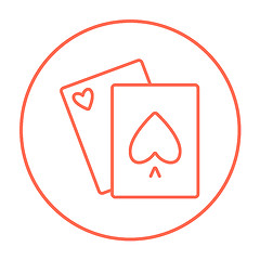 Image showing Playing cards line icon.