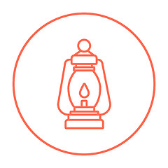 Image showing Camping lantern line icon.