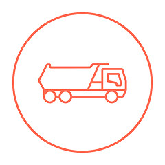 Image showing Dump truck line icon.