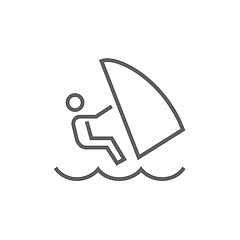 Image showing Wind surfing line icon.