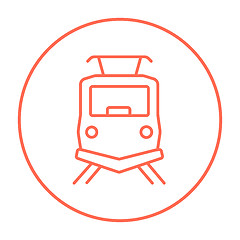 Image showing Front view of train line icon.