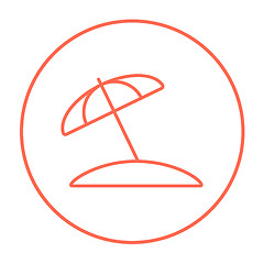 Image showing Beach umbrella line icon.