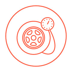 Image showing Pressure gauge tyre  line icon.