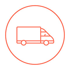 Image showing Delivery truck line icon.