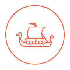 Image showing Old ship line icon.