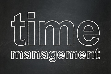 Image showing Timeline concept: Time Management on chalkboard background