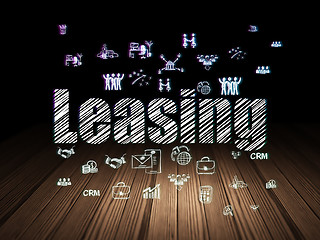 Image showing Business concept: Leasing in grunge dark room