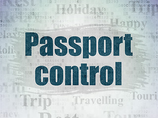 Image showing Vacation concept: Passport Control on Digital Paper background